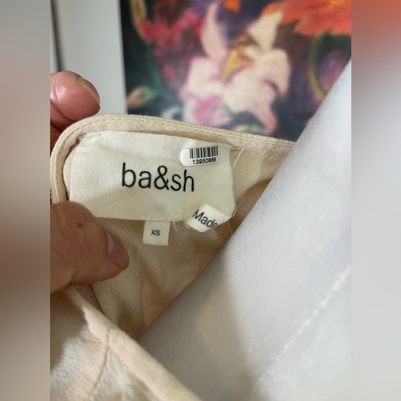 Ba&sh Cream Flutter Ruffle Sleeves Open Back Tank Blouse Top XS - Picture 5 of 9